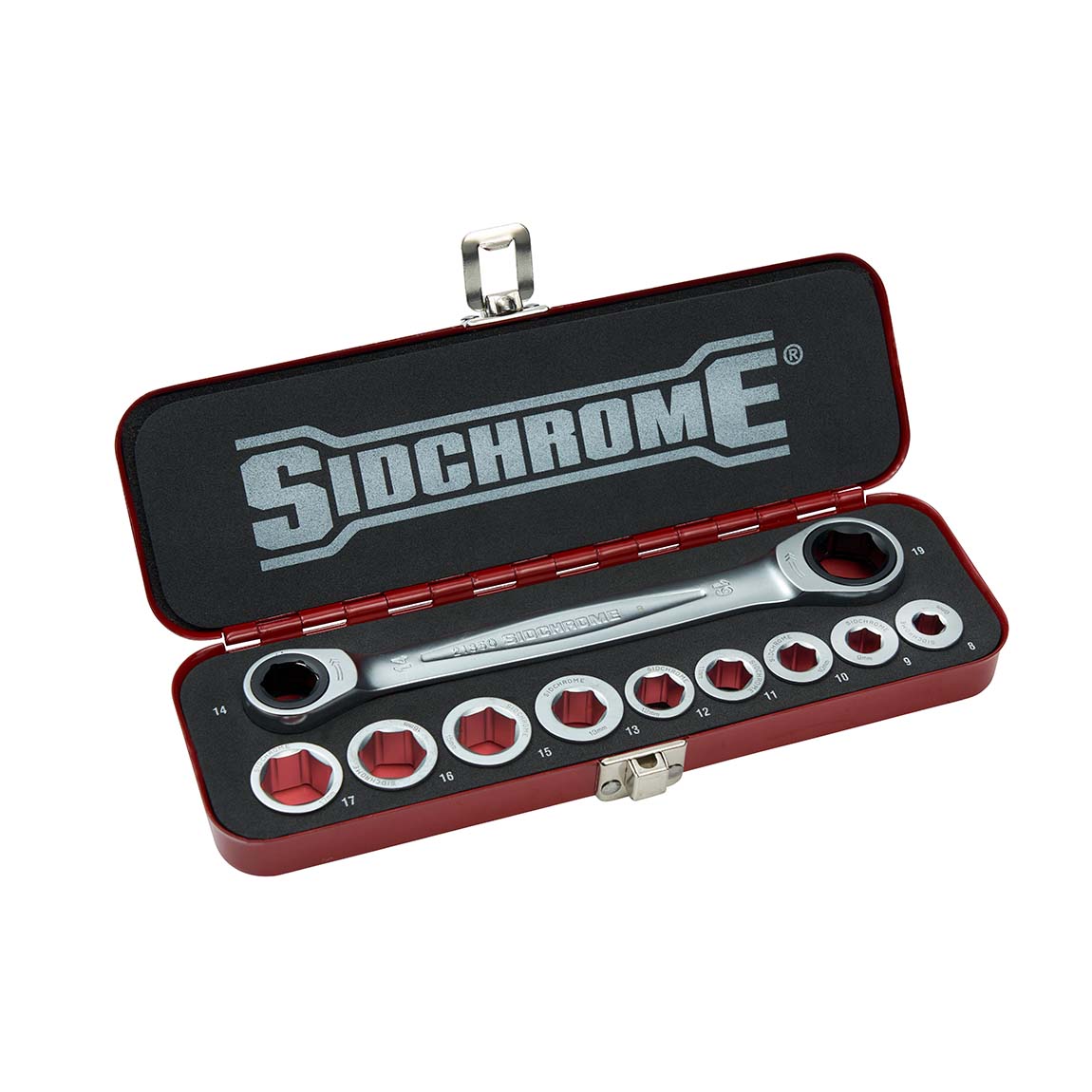 10Pc Metric – 11 in 1 Double End Ratcheting Wrench with Adaptor Set - Image 2