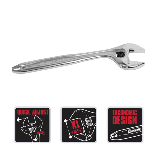 Quick Adjust Wrench Chrome 450mm (18'')
