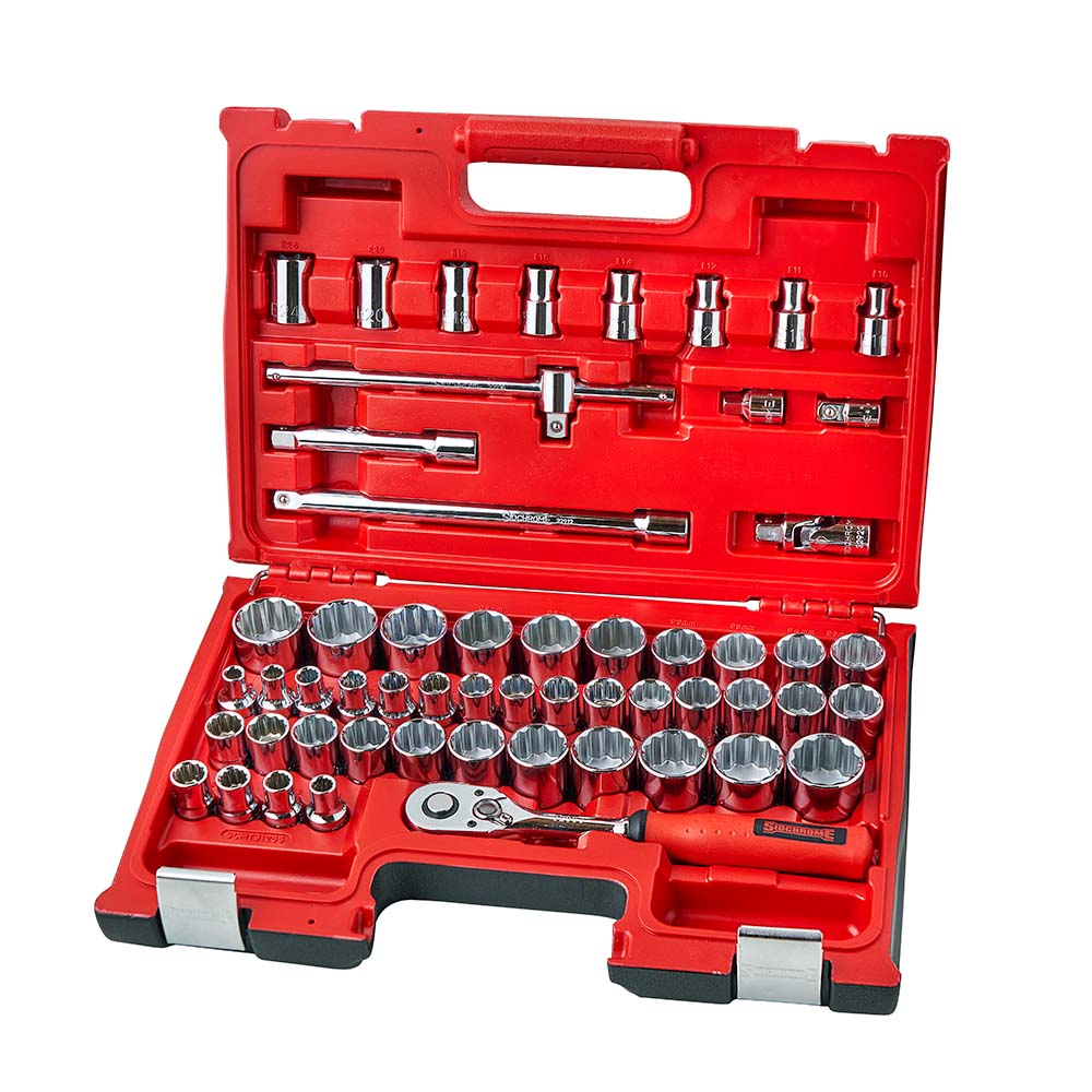 55 Pce 1/2" Dr Socket Set Met/AF
